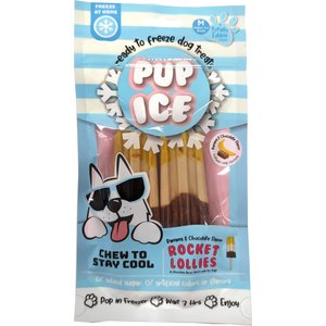 Pup Ice Rocket Lollies Banana & Chocolate Dog Chew Treat, 2 count