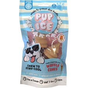 Pup Ice Waffle Cone Vanilla & Peanut Butter Dog Chew Treat, 2 count