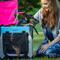 Show in main carousel: Bergan Collapsible Soft-Sided Dog Crate, Heathered Grey/Blue, 30-inch slide 3 of 9