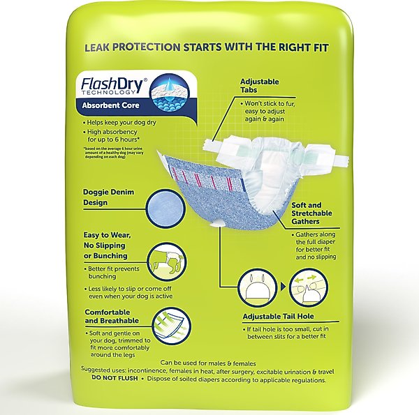 Show full view: Hartz Comfitables Male & Female Dog Diapers, Medium: 15 to 22-in waist, 32 count slide 9 of 12