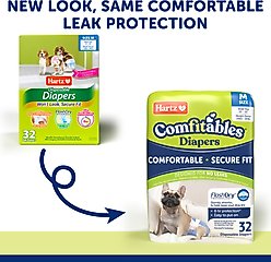 Hartz Comfitables Male & Female Dog Diapers, Medium: 15 to 22-in waist, 32 count slide 2 of 9