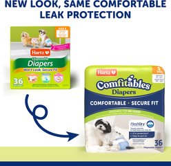 Hartz Comfitables Male & Female Dog Diapers, Small: 10 to 15.5-in waist, 36 count slide 2 of 9