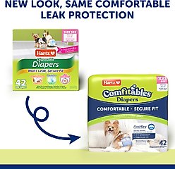 Hartz Comfitables Male & Female Dog Diapers, XX-Small: Up to 10-in waist, 42 count slide 2 of 9