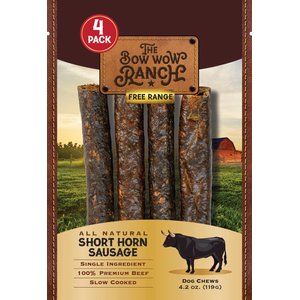 Bow Wow Ranch Short Horn Sausage Dog Chew Treat, 4.2-oz bag