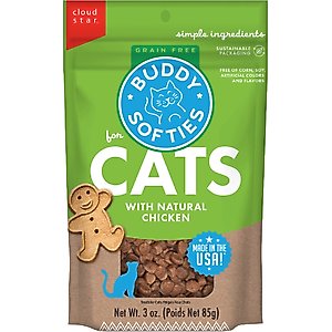 Buddy Biscuits with Natural Chicken Grain-Free Cat Treats, 3-oz bag