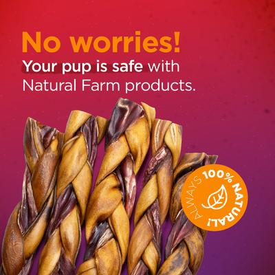 Show full view: Natural Farm Hybrid Braided Collagen & Bully Dog Chews, 12-in, 14 count slide 7 of 7