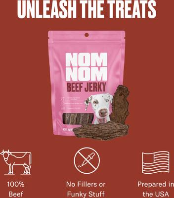 Show full view: Nom Nom Beef Jerky Dog Treats, 4-oz pouch slide 4 of 9