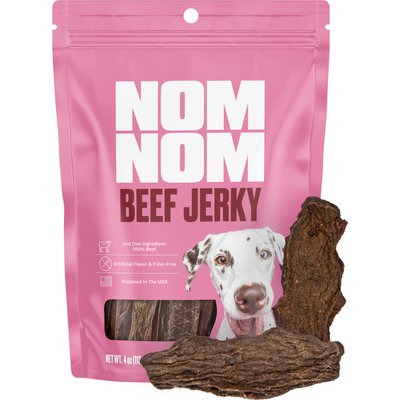 Nom Nom Nom Nom Beef Jerky Dog Treats, 4-oz pouch
