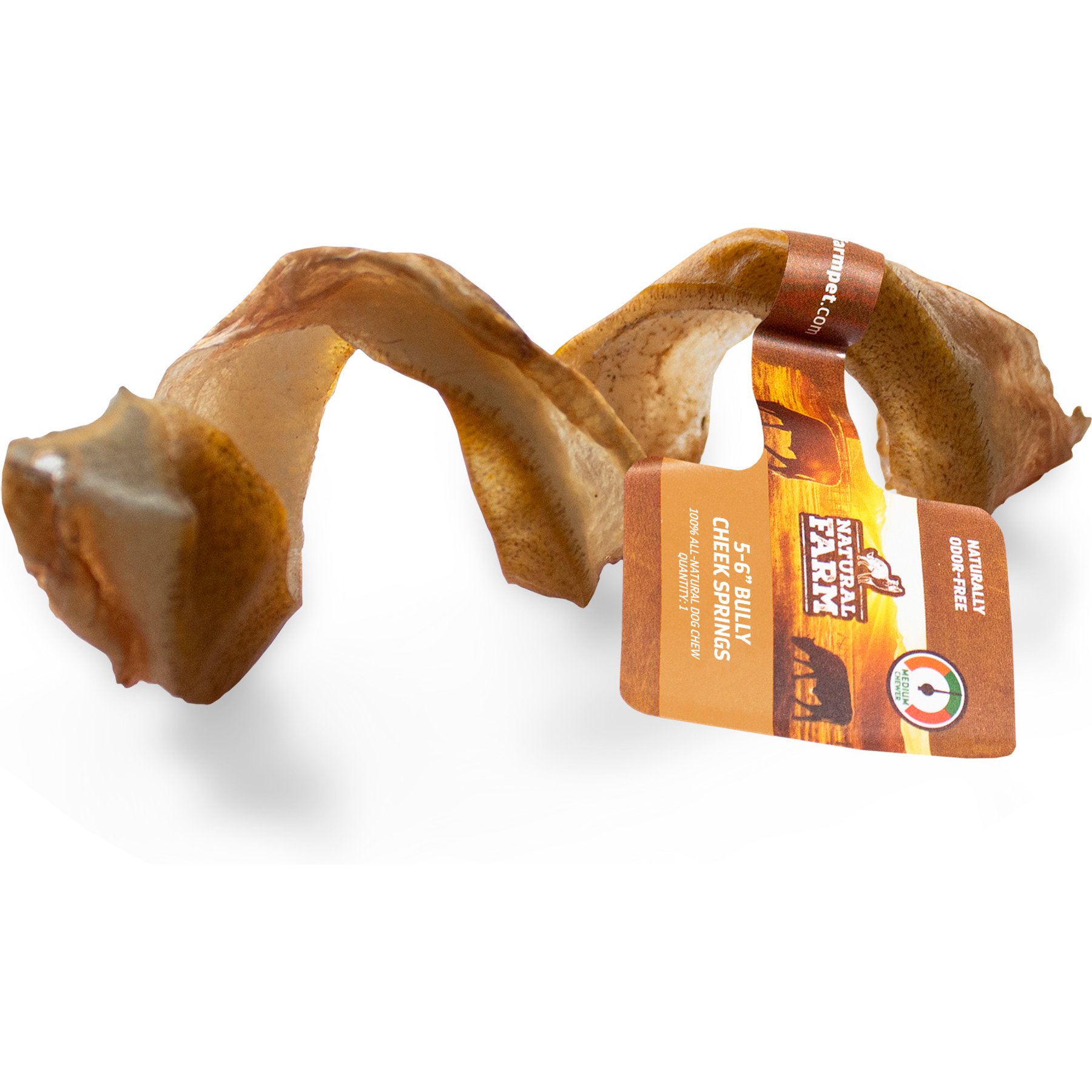Natural Farm 5 to 6-inch Bully Cheek Springs Dog Chews, 24 count