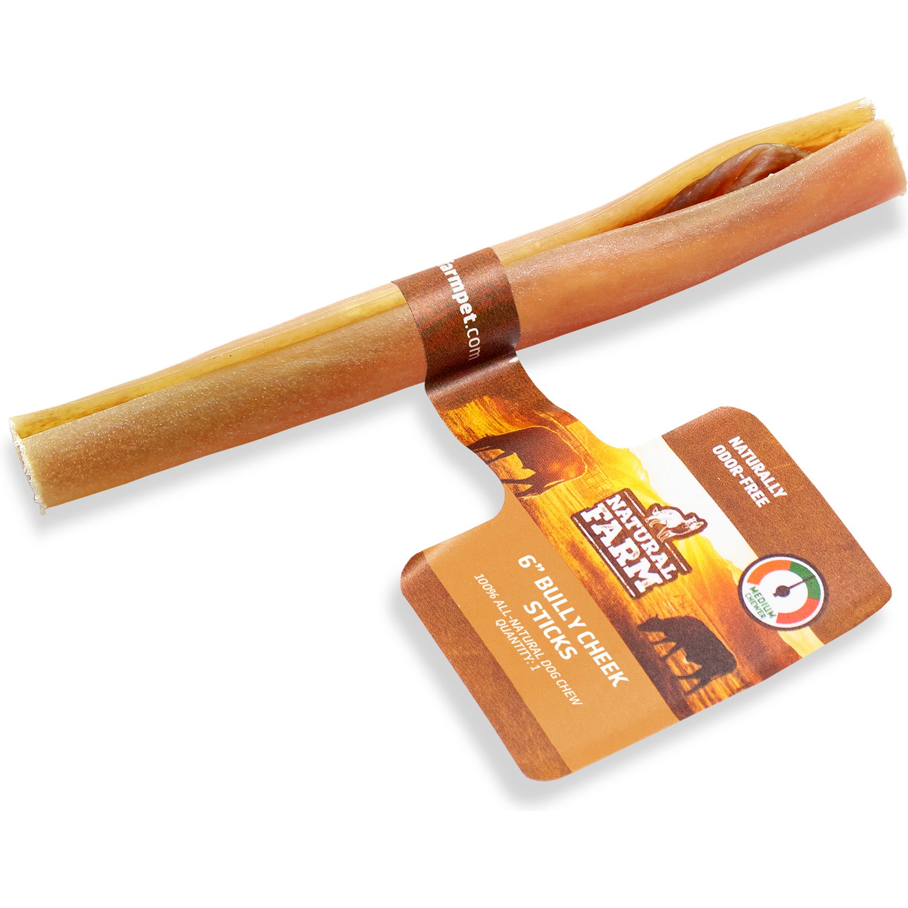 Natural Farm Bully Cheek Stick Dog Chews, 6-in, 100 count