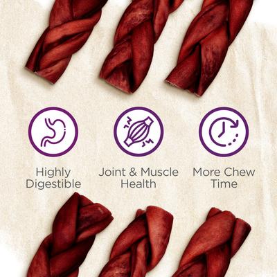 Show full view: Natural Farm 6-inch Braided Super Collagen Dog Chew Treats, 5 count slide 5 of 6