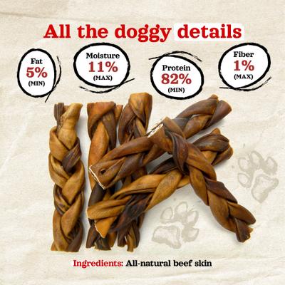 Show full view: Natural Farm Braided Collagen Stick Dog Chews, 12-in, 14 count slide 7 of 8