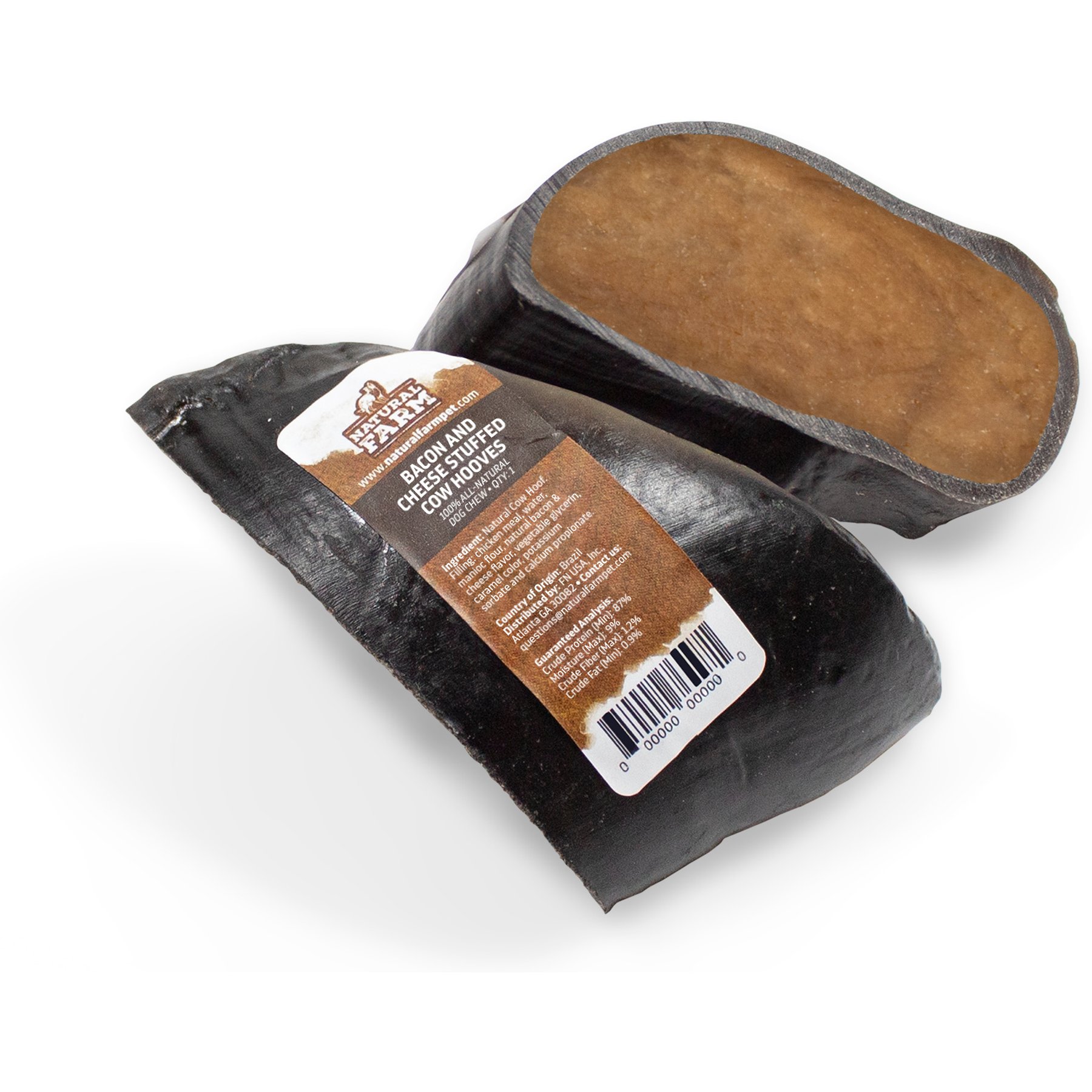 Natural Farm Stuffed Hooves Bacon & Cheese Flavor Dog Chews, 25 count