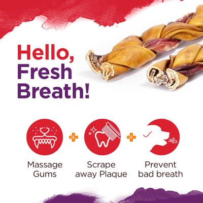 Show full view: Natural Farm Hybrid Braided Collagen & Bully Dog Chews, 12-in, 14 count slide 4 of 7