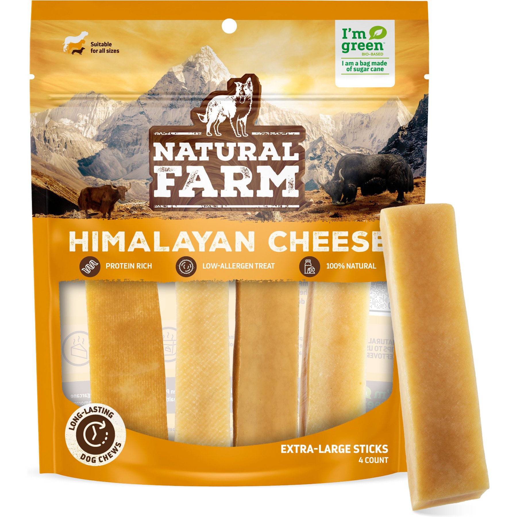 Natural Farm Himalayan Cheese Dog Chews, Large, 38 count