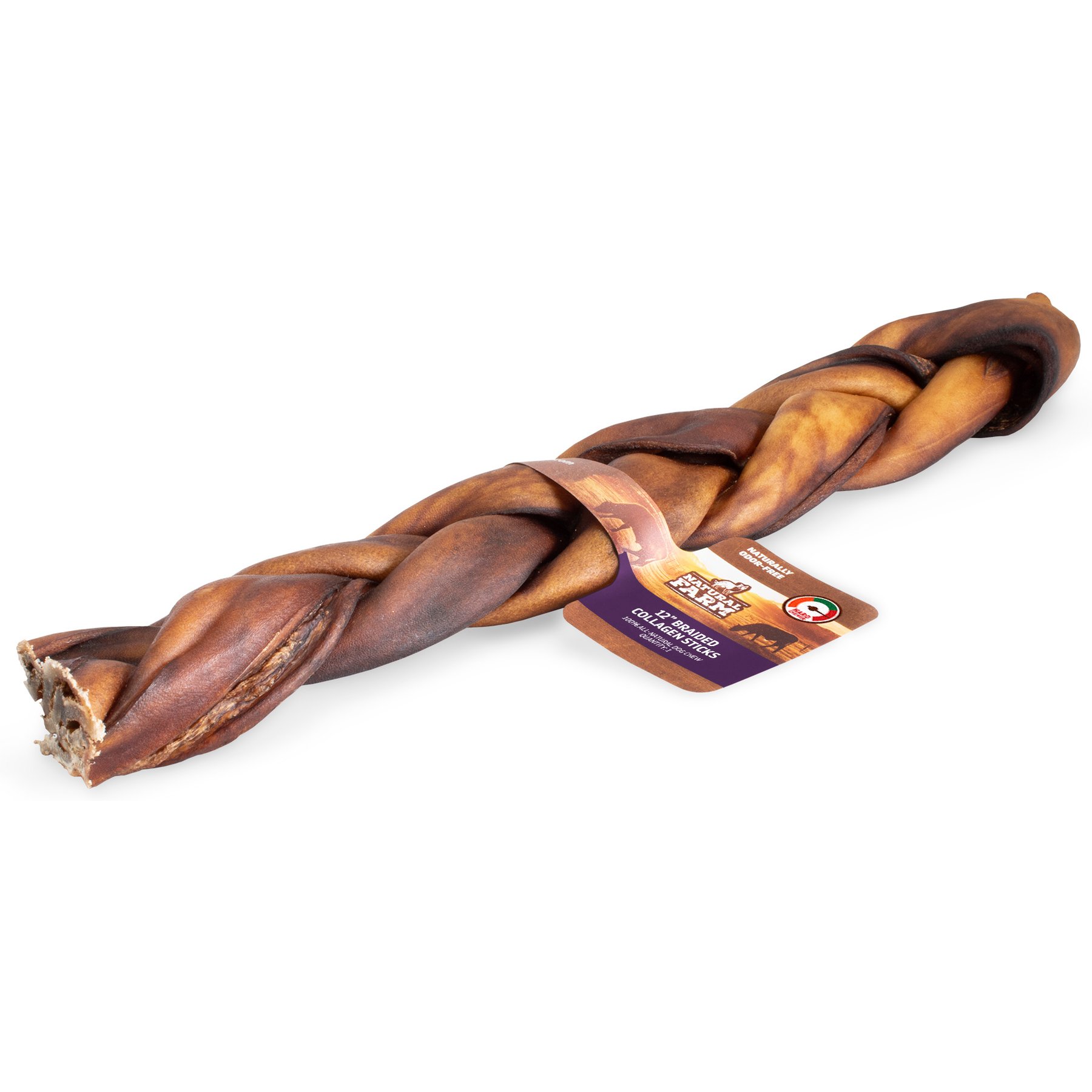 Natural Farm Braided Collagen Stick Dog Chews, 12-in, 14 count