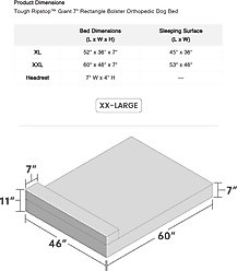 K9 Ballistics Tough Ripstop Orthopedic Bolster Dog Bed, Tan, XX-Large slide 2 of 6