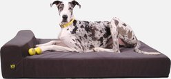 K9 Ballistics Tough Ripstop Orthopedic Bolster Dog Bed, Gray Ballistic Velvet, XX-Large