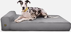 K9 Ballistics Tough Ripstop Orthopedic Bolster Dog Bed, Light Gray Velvet, XX-Large