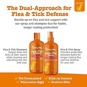 Zesty Paws Flea & Tick Veterinary Formulated Soothing Deodorizing Shampoo for Dogs, 16-fl oz bottle