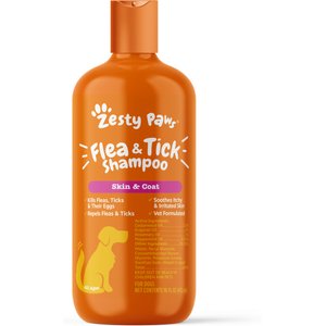 Zesty Paws Flea & Tick Veterinary Formulated Soothing Deodorizing Shampoo for Dogs, 16-fl oz bottle