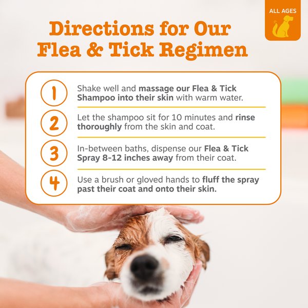Show full view: Zesty Paws Flea & Tick Veterinary Formulated Soothing Spray for Dogs, 16-fl oz bottle slide 4 of 9