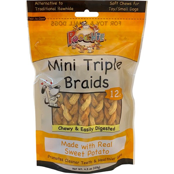 Poochie Chews 8" Sweet Potato Spirals Dog Treat, 6-oz bag