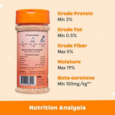 Show full view: BARK Pump Up the Yams Limited Ingredient Diet Dehydrated Dog Food Topper, 5-oz jar slide 4 of 9