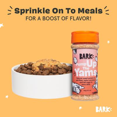 Show full view: BARK Pump Up the Yams Limited Ingredient Diet Dehydrated Dog Food Topper, 5-oz jar slide 3 of 9