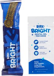BARK Bright Durable Dental Kit: Large Mint Flavored Dental Dog Treats + Chicken & Thyme Flavored Dog Dental Gel, 1 count, sample gel