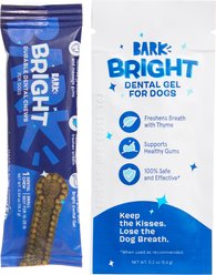 BARK Bright Durable Dental Kit: Small Mint Flavored Dental Dog Treats + Chicken & Thyme Flavored Dog Dental Gel, 1 count, sample gel