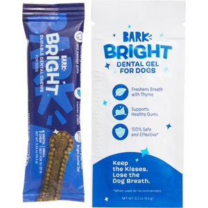 BARK Bright Durable Dental Kit: Small Mint Flavored Dental Dog Treats + Chicken & Thyme Flavored Dog Dental Gel, 1 count, sample gel