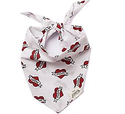 The Paws Valentine's Day Love Mom Dog Bandana, Red, Small