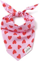 The Paws Valentine's Day Lovesong Dog Bandana, Pink, Small