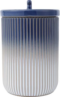 Show full view: Park Life Designs Skandi Ceramic Ribbed Dog Treat Jar, Blue slide 2 of 7