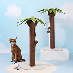 ZEZE Coconut Tree Cat Scratching Post, Brown/Green slide 2 of 5