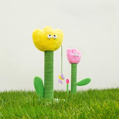 Show full view: ZEZE Tulip Cat Scratching Post, Pink slide 2 of 4