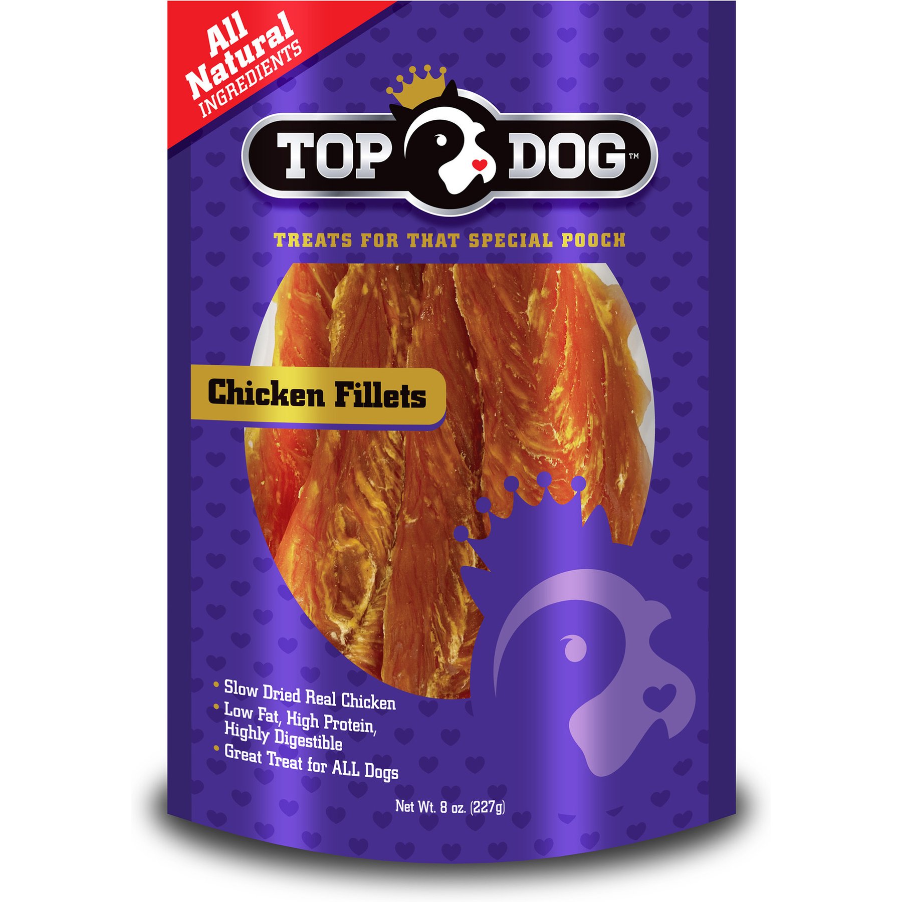 Top Dog Chicken Filets Dog Treats, 8-oz bag