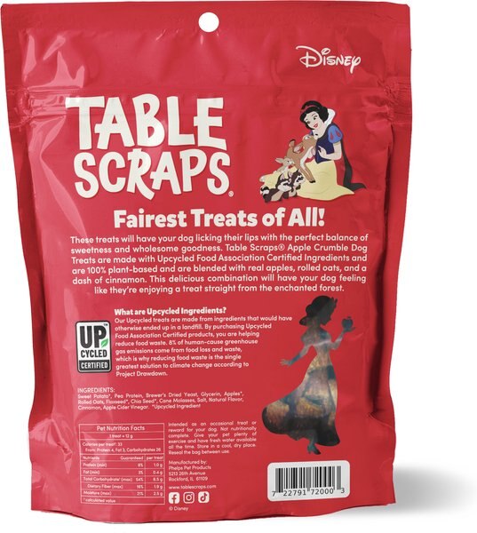 Disney Table Scraps Snow White Apple Crumble Plant-Based Recipe Upcycled Dog Treats, 5-oz bag