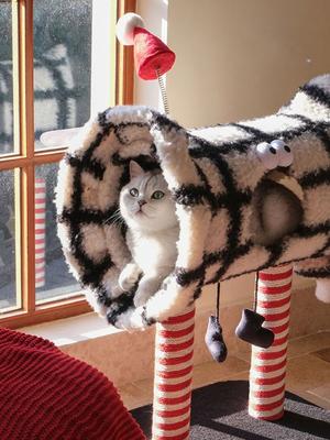 Show full view: ZEZE Christmas Zebra 33-in Cat Tree, Black/White slide 5 of 7