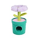 ZEZE Upward Bloom Bed & Cozy Hideaway Cat House, Purple/Green