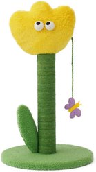 ZEZE Tulip Cat Scratching Post, Yellow