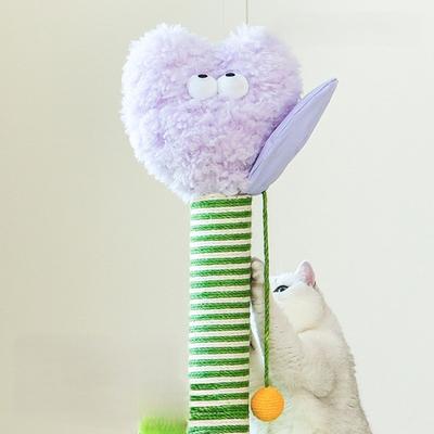 Show full view: ZEZE Tall Tulip Cat Scratching Post, Purple slide 5 of 6