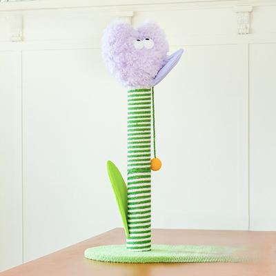Show full view: ZEZE Tall Tulip Cat Scratching Post, Purple slide 3 of 6