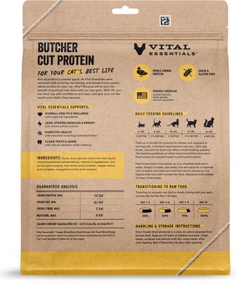 Show full view: Vital Essentials Mini Patties Freeze-Dried Raw Duck Entree Cat Food, 15-oz bag slide 3 of 3