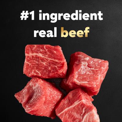 Show full view: Cesar Simply Crafted Beef, Chicken, Purple Potatoes, Peas & Carrots Wet Dog Food Topper, 8.82-oz pouch slide 4 of 11