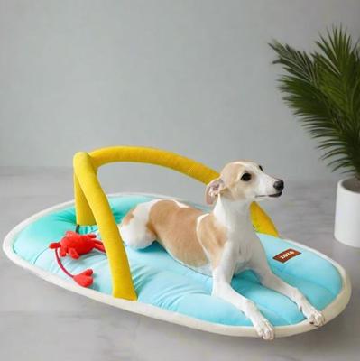 Show full view: ZEZE Beach Sandals Cool Sensation Dog Crate Mat, Blue, Medium slide 4 of 6