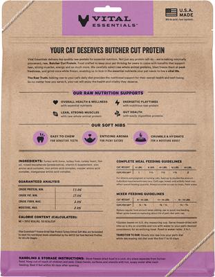 Show full view: Vital Essentials Freeze-Dried Raw Turkey Entree & Mixer Soft Nibs Cat Food, 12-oz bag slide 3 of 11