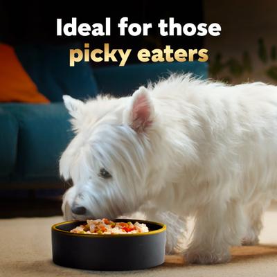 Show full view: Cesar Simply Crafted Chicken, Carrots, Potatoes, & Peas Wet Dog Food Topper, 8.82-oz pouch slide 5 of 11