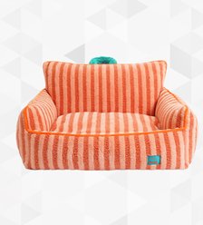 ZEZE Striped Furniture Style Sofa Cat Bed, Orange, Large slide 2 of 5